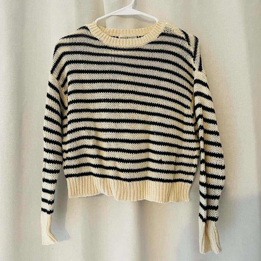 Striped sweater, lightly cropped